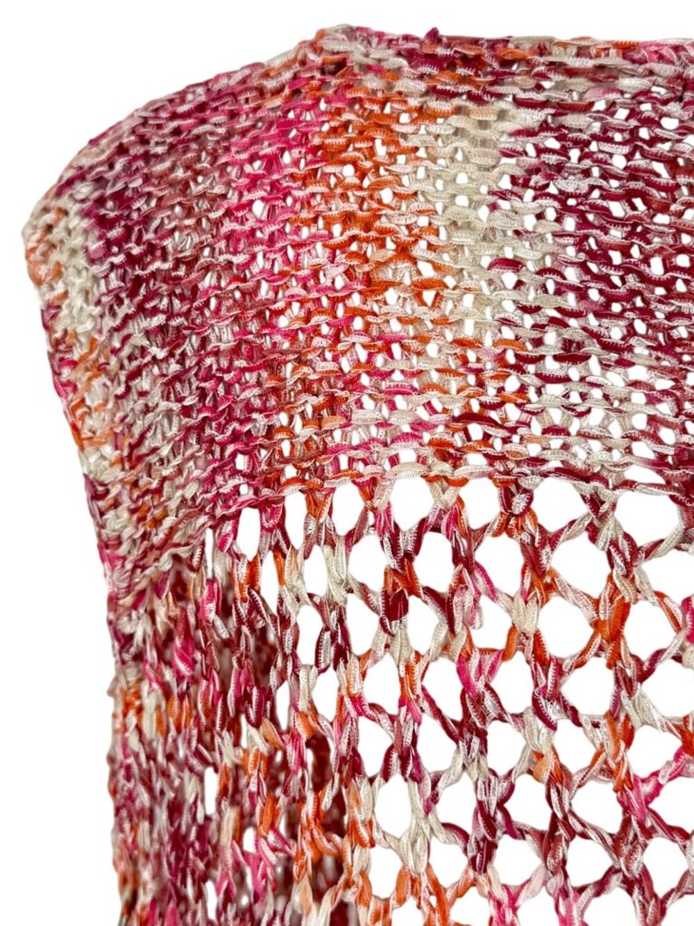 NWT BCBG Max Azria Multicolored Crochet Knit Cover Up Top | Boho Festival Indie - Picture 10 of 15
